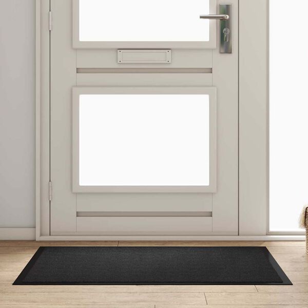 vidaXL Door Mat Anthracite 120 x 80 x 1.2 cm Teddy Fabric