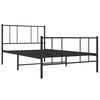 vidaXL Metal Bed Frame without Mattress with Footboard Black 90x200cm