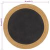 vidaXL Area Rug Braided Black & Natural 90 cm Jute & Cotton Round