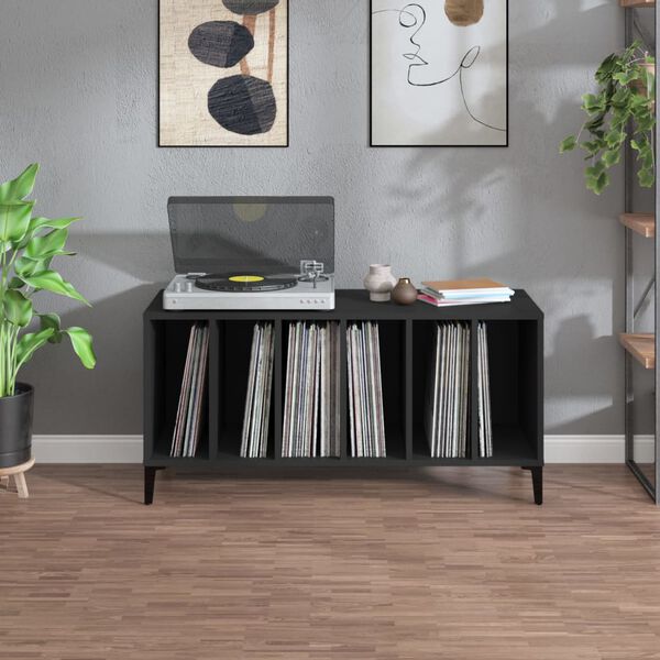 vidaXL Record Cabinet Black 100x38x48 cm Engineered Wood
