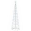 vidaXL LED Cone Christmas Tree 180 cm 250 LEDs Cold White Steel White