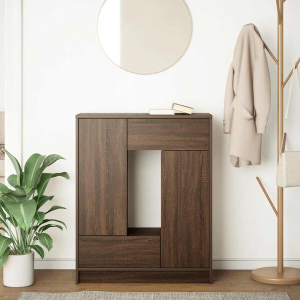 vidaXL Sideboard with Drawers and Doors Brown Oak 73x31x90 cm