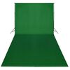vidaXL Backdrop Cotton without Stand Green 600x300 cm Chroma Key