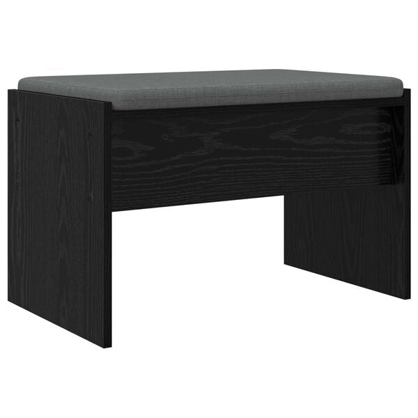 vidaXL Hall Bench with Cushion Black Oak 63 x 38 x 40 cm