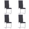 vidaXL Cantilever Dining Chairs 4 pcs Black Fabric