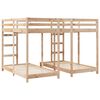 vidaXL Triple Bunk Bed Frame Brown 160 x 200 cm Solid Pine Wood