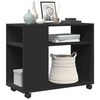 vidaXL Side Table with Wheels Black 70x35x60 cm Engineered Wood