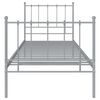 vidaXL Bed Frame without Mattress Grey Metal 100x200 cm