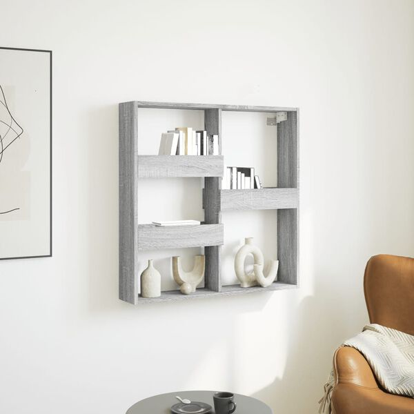 vidaXL Wall Cabinet Grey Sonoma 80x15x80 cm Engineered Wood