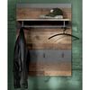 Trendteam Wall Panel with Coat Rack Indy Old Wood and Matera Grey