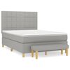 vidaXL Box Spring Bed with Mattress Light Grey 140x190 cm Fabric