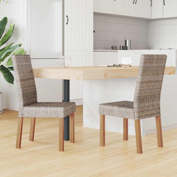 vidaXL Dining Chair 2 pcs Kubu Grey 45 x 54 x 93 cm