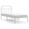 vidaXL Metal Bed Frame without Mattress with Headboard White 90x200cm