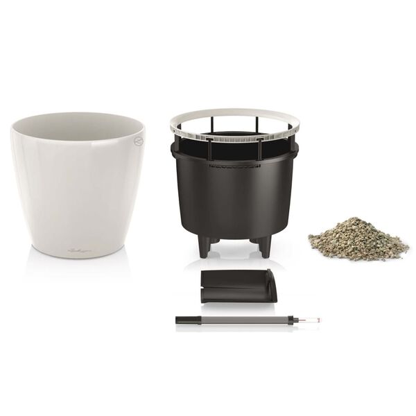 LECHUZA Planter CLASSICO LS 28 ALL-IN-ONE High-Gloss White 16040