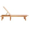 vidaXL Sun Lounger Cream Solid Wood Acacia and Textilene