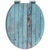 vidaXL Soft-Close Toilet Seat Blue 44 x 38 cm MDF board