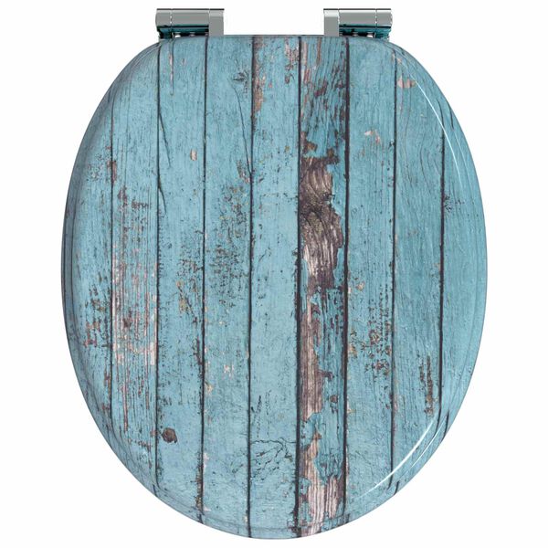 vidaXL Soft-Close Toilet Seat Blue 44 x 38 cm MDF board