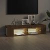 vidaXL TV Cabinet with LED Lights Brown Oak 135x39x30 cm
