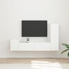 vidaXL TV Cabinet Set Wall-mounted 4 pcs White Engineered Wood