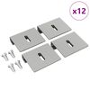vidaXL Mirror Hold Bracket 12 pcs Nickel 35 x 30 x 8.3 mm Steel