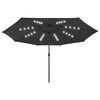 vidaXL Garden Parasol with LED Lights 400 cm Black