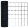 vidaXL Fence with Post Grey 0.6 x 50 m Steel and PVC