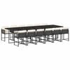 vidaXL 13 Piece Garden Dining Set with Cushions Black Poly Rattan