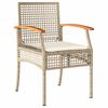 vidaXL Garden Dining Set 9 pcs Beige Poly Rattan