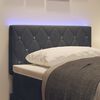 vidaXL LED Headboard with LED Strip Lights Dark Grey 80 cm Polyester