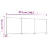 vidaXL 3-Panel Room Divider Anthracite 525x180 cm Fabric