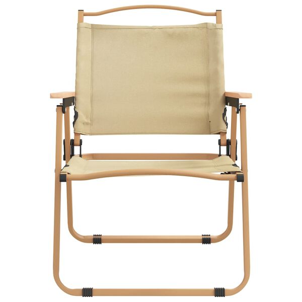 vidaXL Camping Chairs 2 pcs Beige 54x55x78 cm Oxford Fabric