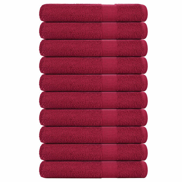 vidaXL Towels "FROGN" 10 pcs Bordeaux 100x200 cm 360 gsm