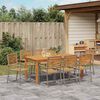 vidaXL Garden Dining Set 9 pcs Grey Poly rattan