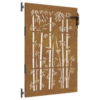 vidaXL Garden Gate 85x150 cm Corten Steel Bamboo Design