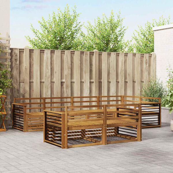 vidaXL Outdoor Sofa Set 7 pcs Natural Solid Acacia Wood