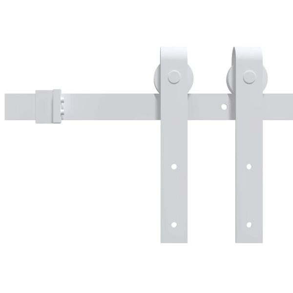 vidaXL Sliding Door Hardware Kit 200 cm Steel White