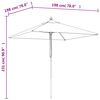 vidaXL Garden Parasol with Wooden Pole Black 198x198x231 cm