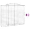 vidaXL Arched Gabion Baskets 6 pcs 200x50x160/180 cm Galvanised Iron