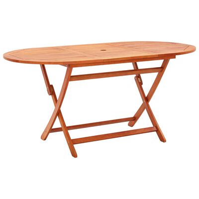 vidaXL Folding Garden Table 160x85x74 cm Solid Eucalyptus Wood