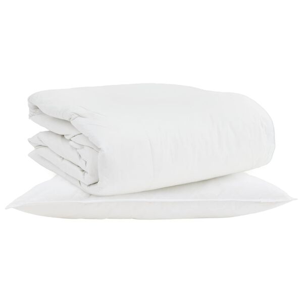 vidaXL 2-in-1 Duvet with Pillow 2 pcs White Down Feather