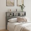 vidaXL Headboard Cabinet with LED Grey Sonoma 140x17x102 cm