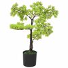 vidaXL Artificial Cypress Bonsai Plant | Green and black | Plastic