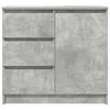 vidaXL Sideboard with Drawer Concrete Grey 71x35x65 cm Engineered Wood