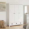 vidaXL 3-Door Wardrobe Hill White 127x50x170 cm Solid Pine Wood