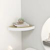 vidaXL Wall Corner Shelf Oak and White 35x35x3.8 cm MDF