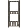 vidaXL 3-Tier Storage Rack Grey 80x38x90 cm Solid Wood Pine