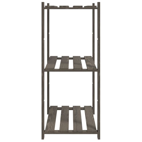 vidaXL 3-Tier Storage Rack Grey 80x38x90 cm Solid Wood Pine
