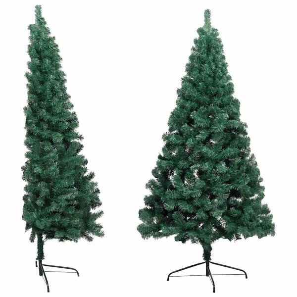 vidaXL Artificial Half Pre-lit Christmas Tree with Ball Set Green 240 cm