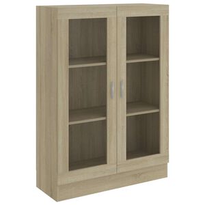 vidaXL Vitrine Cabinet Sonoma Oak 82,5x30,5x115 cm Engineered Wood