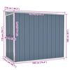 vidaXL Wall-mounted Garden Shed Grey 118x194x178 cm Galvanised Steel